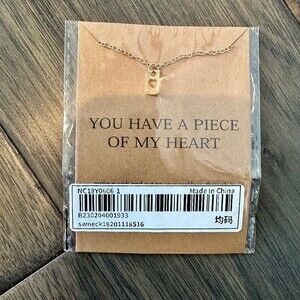 NWT You Have a Piece Of My Heart Gold Chain Heart Pendant Delicate Necklace